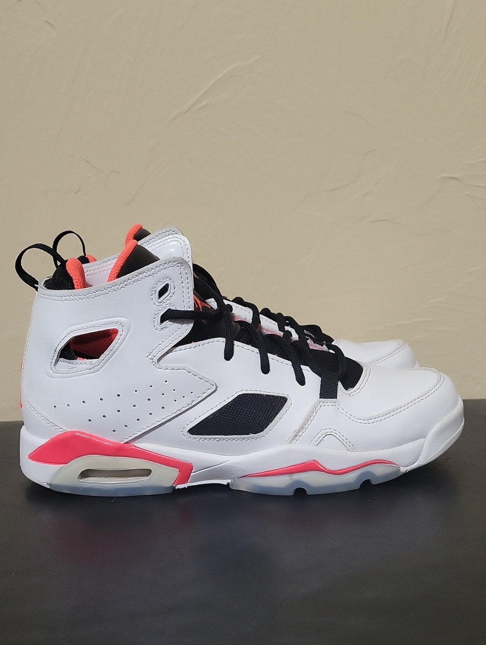 Air Jordan Flight Club 91 White Infrared Hi Top Basketball Sneakers - Picture 7 of 8